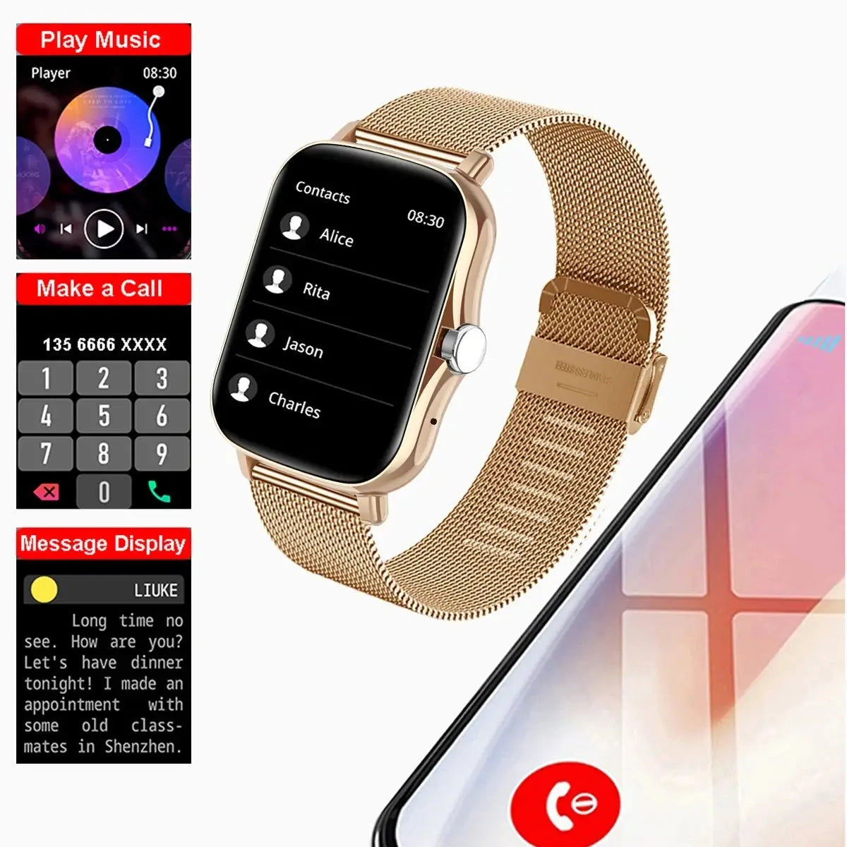 +3pc Square Smartwatch - TechGene